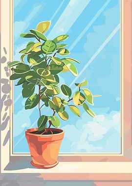 Potted Plant by the Window