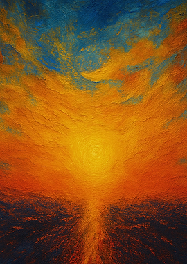 Abstract Sunset Painting
