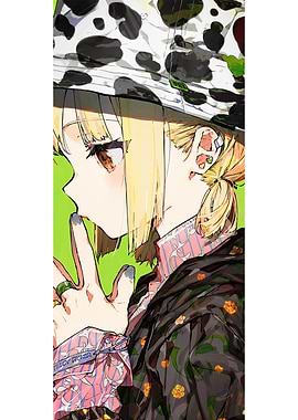 Anime Girl with Cow Print Hat