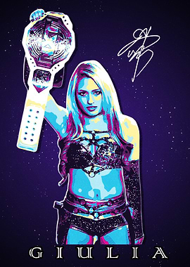 Giulia Wrestling Champion Pop Art