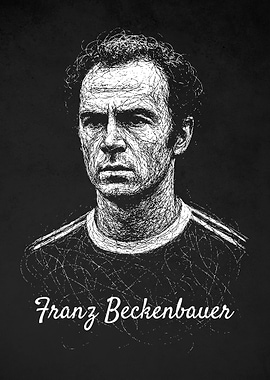 Franz Beckenbauer Portrait Scribble Art