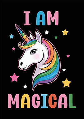 I am Magical Unicorn Cartoon