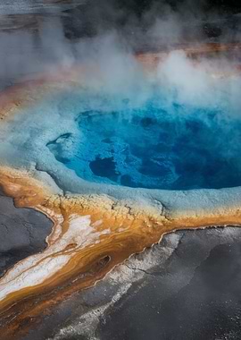 Geothermal Hot Spring with Steam