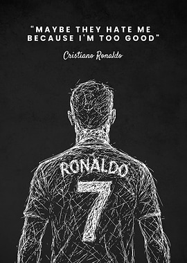 Cristiano Ronaldo Hate Quotes Scribble Art