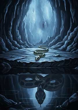Snake Cave Water Reflection