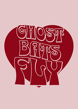 Ghost Bats Fly Heart Graphic