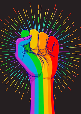 Rainbow Fist Pride Illustration
