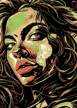 Portrait of a Woman with Wavy Hair