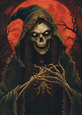 Grim Reaper with Red Moon
