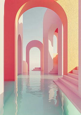Pastel Arches and Water