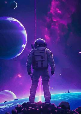 Astronaut on Alien Planet, Space Art
