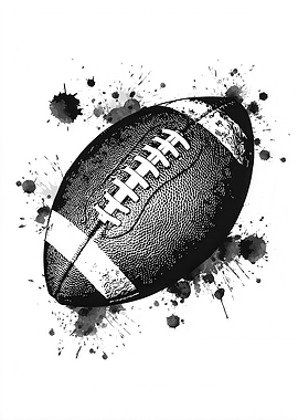 American Football Ink Splash Art