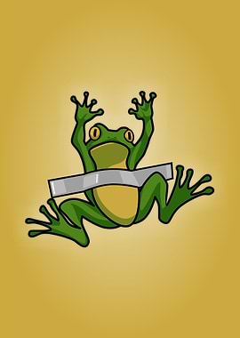 Cartoon Frog with Duct Tape