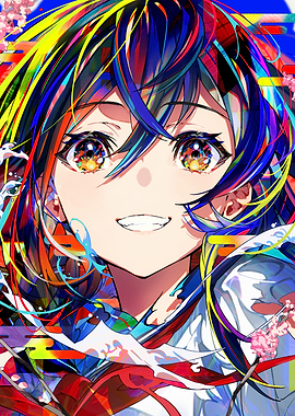 Colorful Anime Girl Portrait