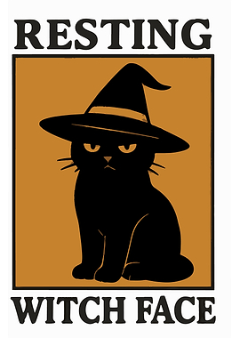 Resting Witch Face Black Cat