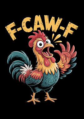 Cartoon Rooster F-CAW-F Illustration
