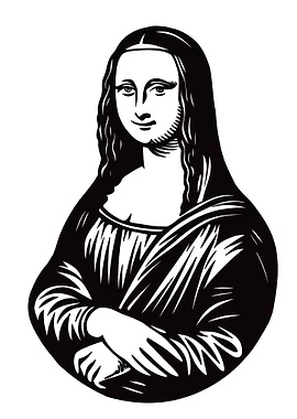 Mona Lisa Black and White Portrait