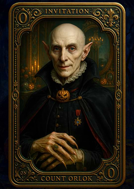 Count Orlok Halloween Invitation Portrait