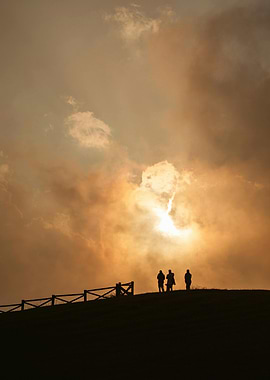 Silhouette of People at Sunset