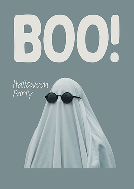 Boo! Halloween Party Ghost with Sunglasses