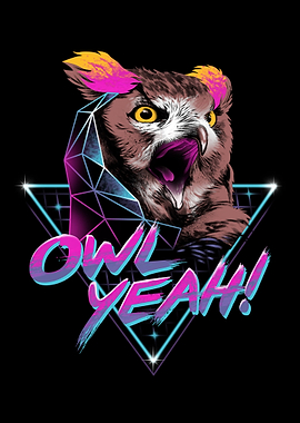 Retro Owl Yeah! Illustration