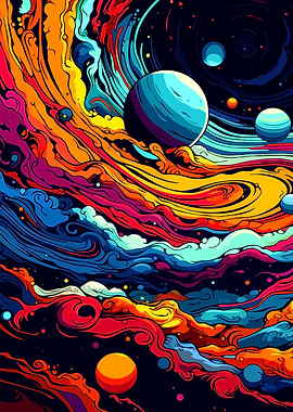 Colorful Abstract Space Art
