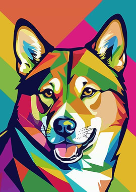Colorful Shiba Inu Pop Art Portrait 2