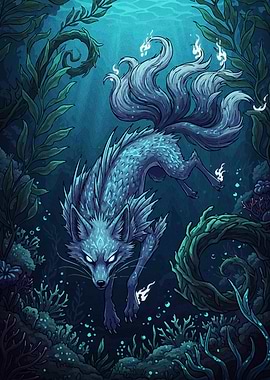 Underwater Nine-Tailed Fox
