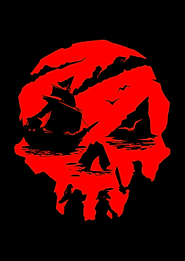 Pirate Sea of thieves Skull Silhouette
