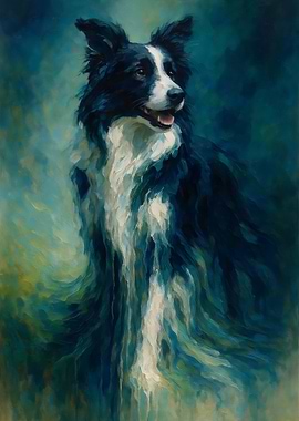 Elegant Border Collie Painting