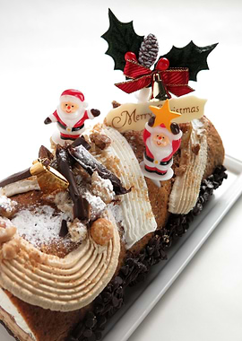 Christmas Yule Log Cake Decoration