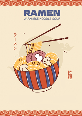 Ramen Noodle Soup Illustration