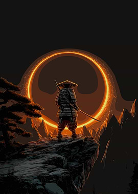 Samurai Warrior with Fiery Ring