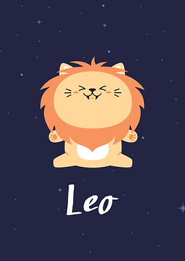 Cute Leo Zodiac Sign Illustration