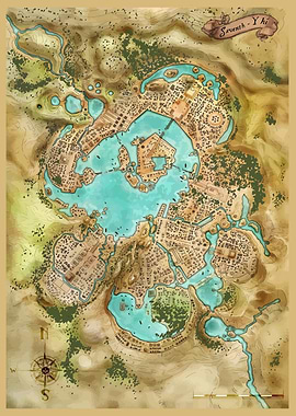 Saventh-Yhi Fantasy City Map Pathfinder