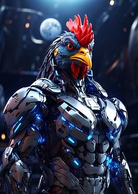 Rooster in cyborg body #1