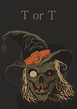 Halloween Witch 'Trick or Treat' Illustration