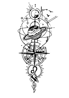 Celestial Geometry Tattoo Design