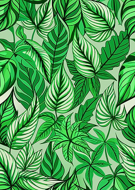 Green Leaves Pattern