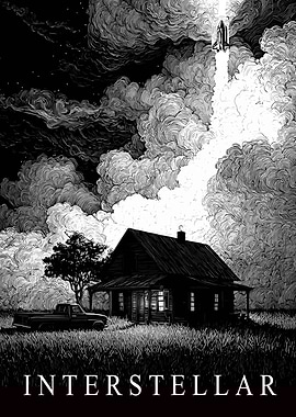 Interstellar movie poster, space shuttle launch