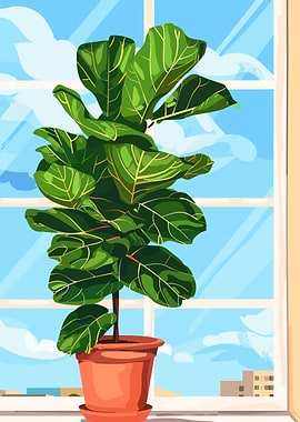Fiddle Leaf Fig by the Window