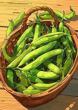 Basket of Fresh Green Beans