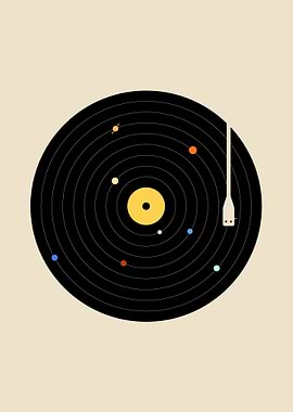 Solar System Vinyl Record Art