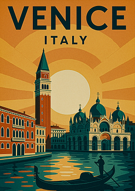 Venice Italy Travel Poster Art