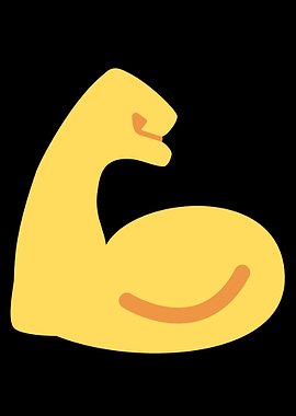Flexed Bicep Emoji on Black Background
