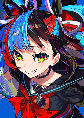 Anime Girl with Colorful Hair