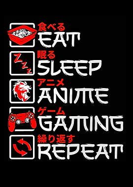 Eat Sleep Anime Gaming Repeat