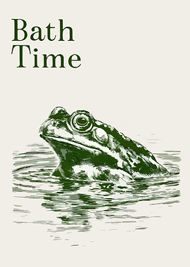 Bath Time Frog Illustration