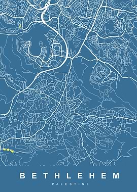 Bethlehem, Palestine City Map Art