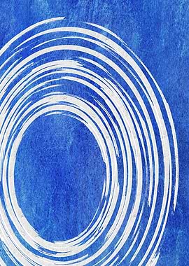 Abstract Blue and White Water Circle
